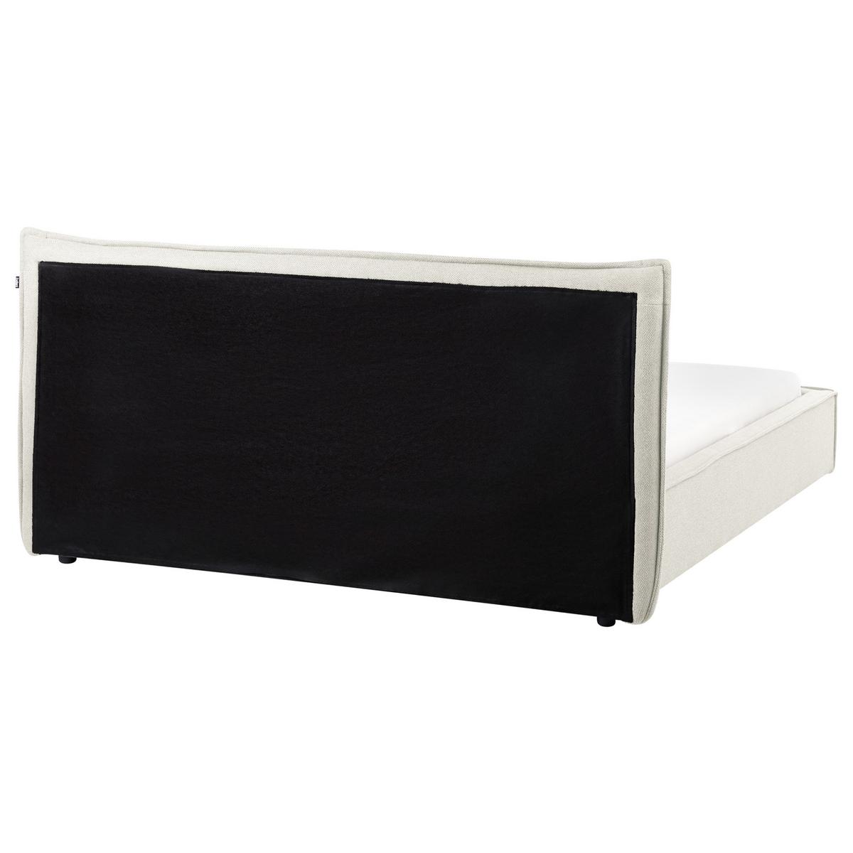 POLSTERBETT mit Lattenrost 160x200 cm Weiß Lestre - Creme, Textil (160/200cm) - Beliani