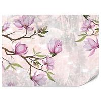 FOTOTAPETE für Schlafzimmer Rosa Magnolienblüten Botanisch 300x210 - Beige/Violett, Papier (300/210cm) - Muralo