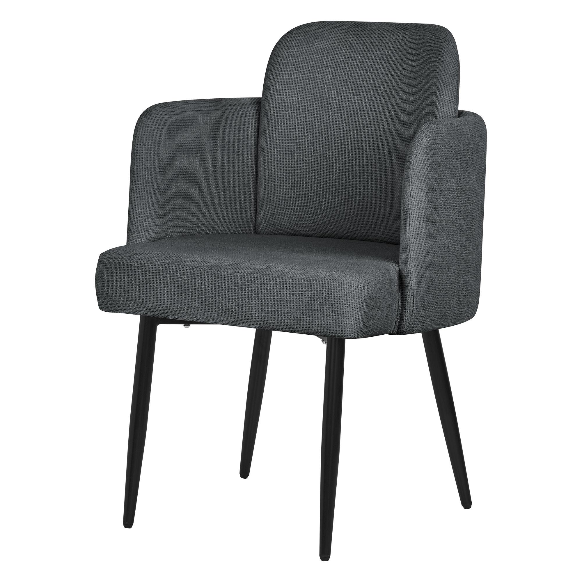 ESSZIMMERSTUHL Anthrazit mit Stoffbezug - Anthrazit/Schwarz, Textil/Metall (59/86/59cm) - ML-DESIGN