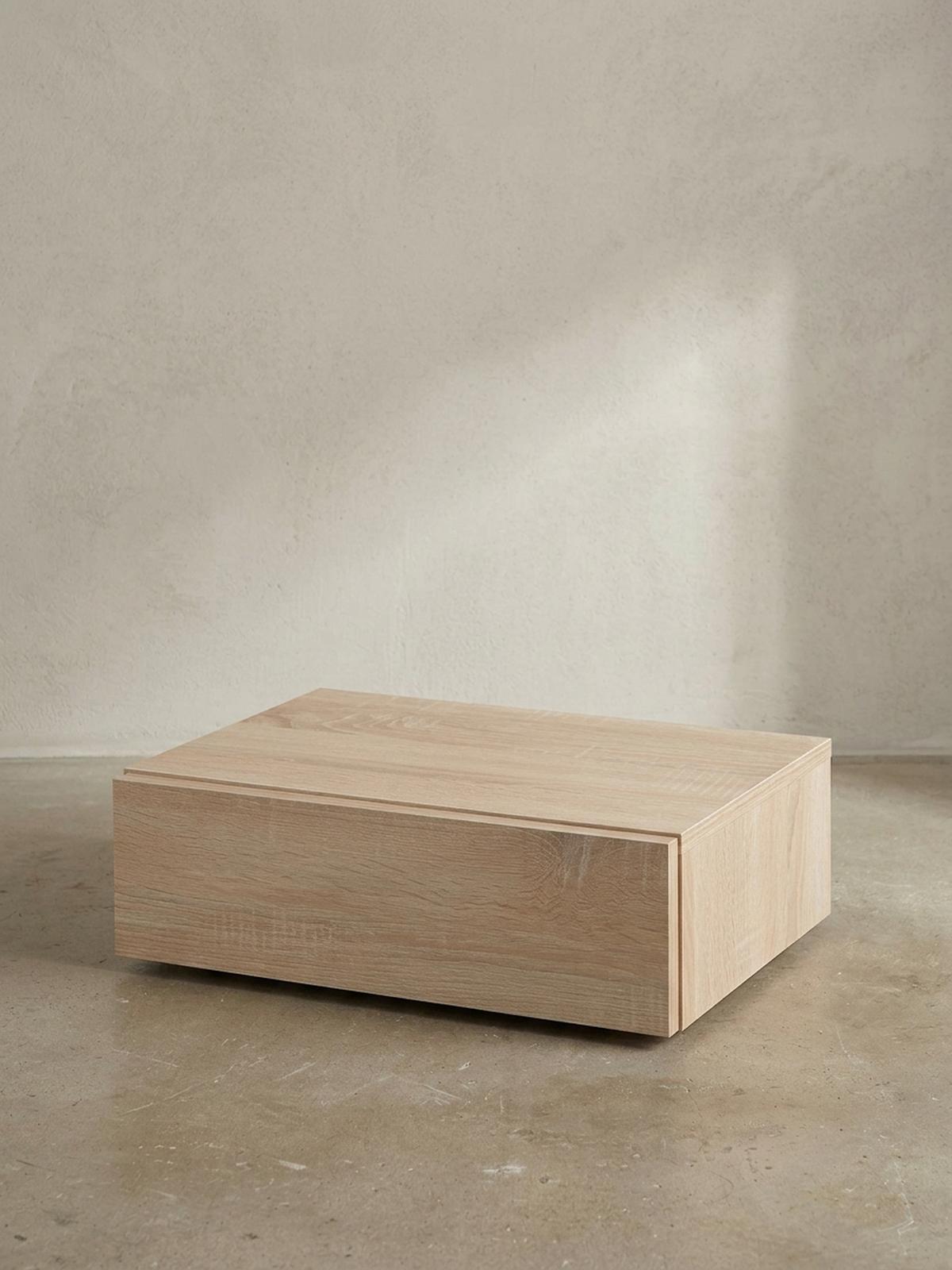 NACHTTISCH Schlicht Spanplatte Kratzfest Wasserabweisend MOLISE, Beige 46x30x15 cm - Beige, Holz (46/15/30cm) - KADIMA DESIGN