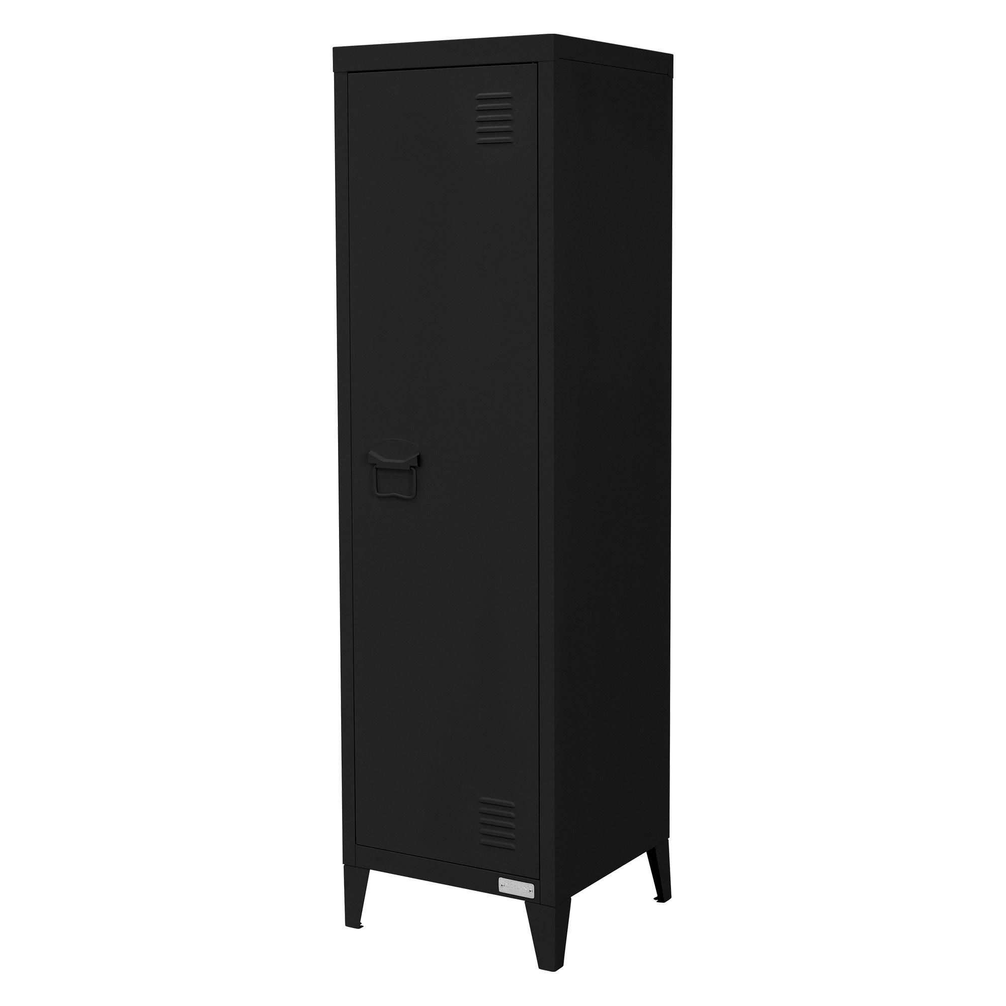 AKTENSCHRANK hoch 38x38x137,5 cm Schwarz aus Stahl - Schwarz, Metall (38/137.5/38cm) - ML-DESIGN