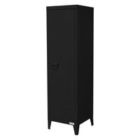 AKTENSCHRANK hoch 38x38x137,5 cm Schwarz aus Stahl - Schwarz, Metall (38/137.5/38cm) - ML-DESIGN