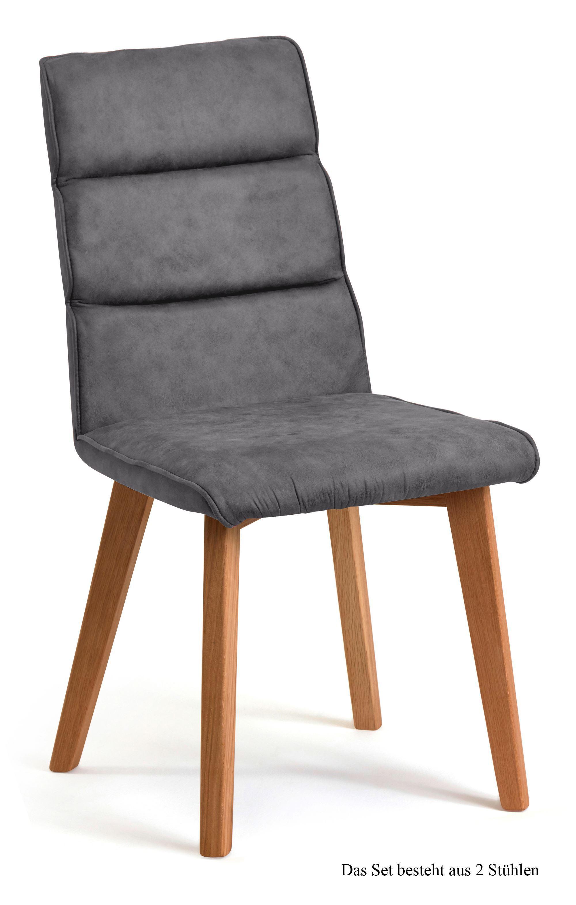 ESSZIMMERSTUHL (2er-Set) Darell 47x92x60 Eiche geölt/Grau - Eichefarben/Grau, Kunststoff (60/92/47cm) - 58aufmkessel