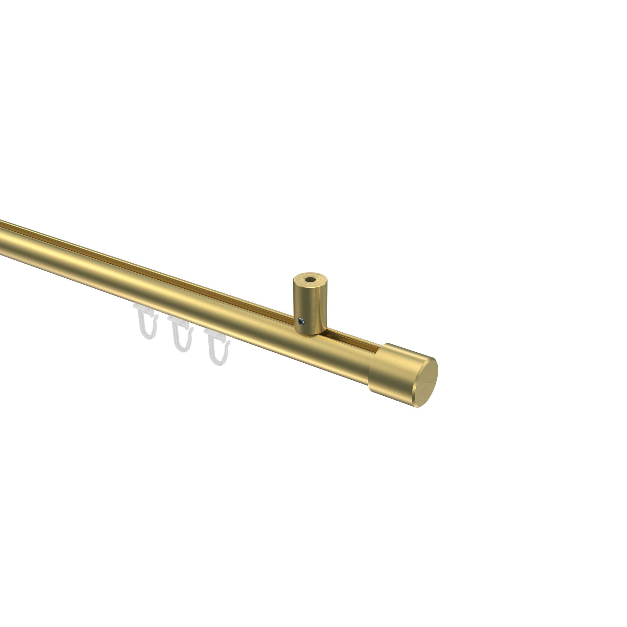 GARDINENSTANGE INNENLAUF Sonius Santo 140 cm, 1-läufig, 20 mm Ø Messing-Optik - Messingfarben, Metall (140cm) - INTERDECO