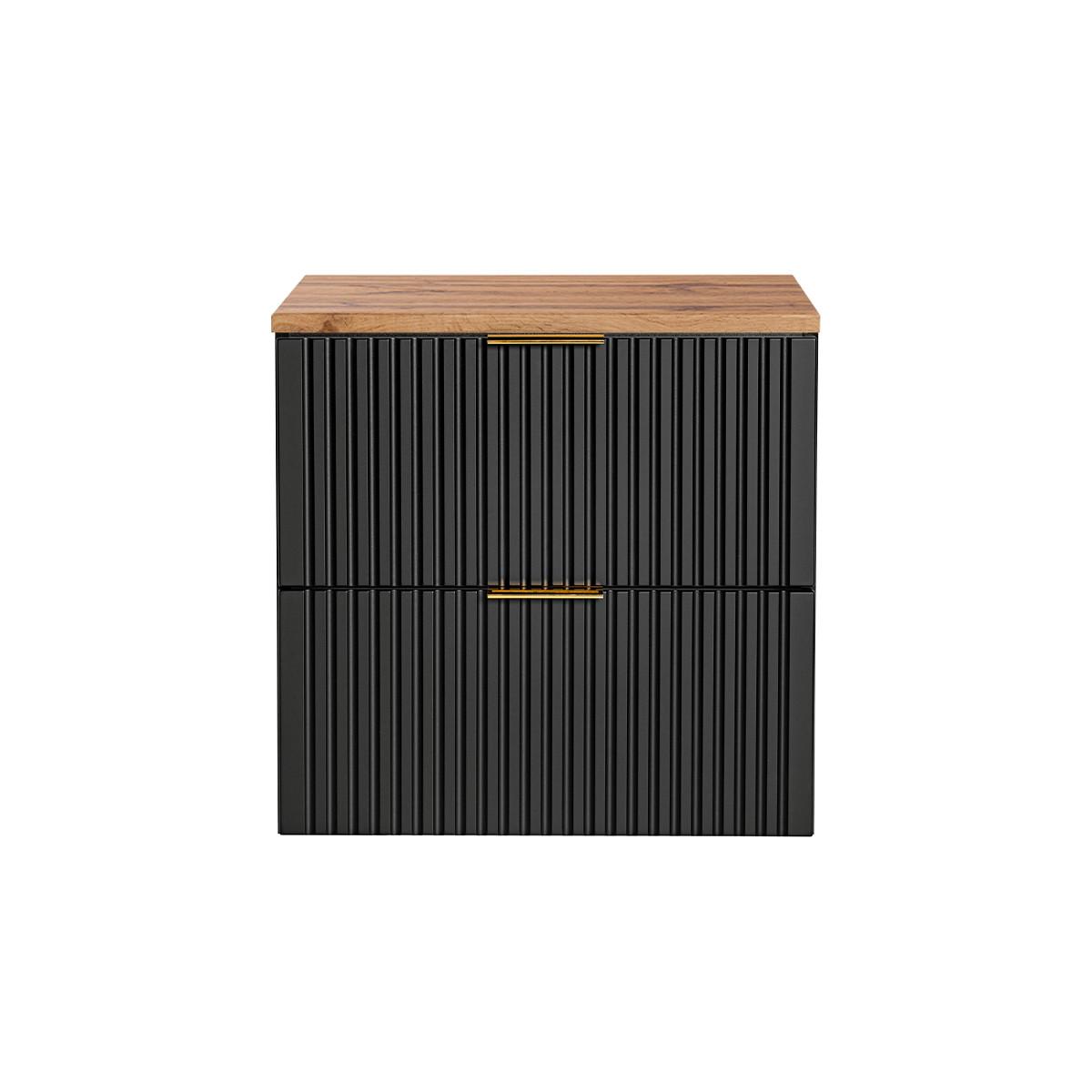 WASCHTISCHUNTERSCHRANK 60.6cm Adriel Schwarz - Schwarz, Holzwerkstoff (60.6/59/46cm) - Petits-meubles