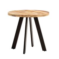ESSZIMMERTISCH – Rund Mango Massivholz 80x80x75 cm Metallbeine Modern - Schwarz/Braun, Holz/Metall (80/80/75cm) - KADIMA DESIGN