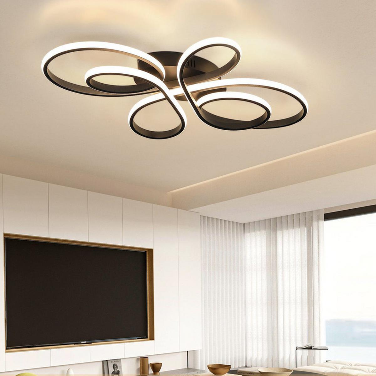 LED-DECKENLEUCHTE Alaric 80/50/8.5 cm - Schwarz, Metall (80/50/8.5cm) - ZMH