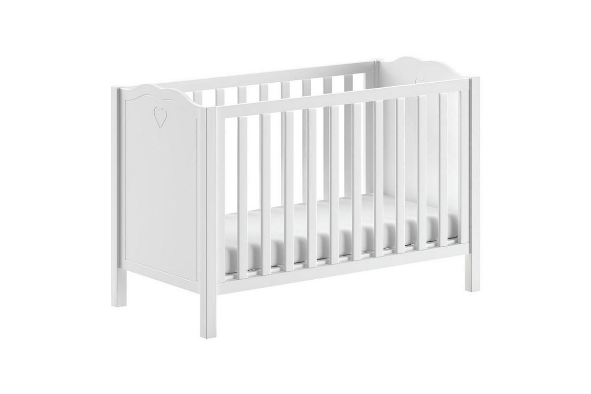 BABYBETT 60x120 Kamila Weiß Kiefer höhenverstellbar - Weiß, Holz (60/120cm) - 58aufmkessel