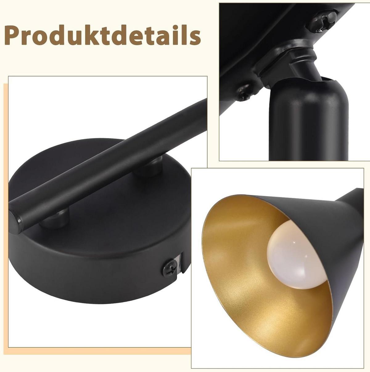DECKENSTRAHLER Welle 4-flammig 28/25/21 cm - Schwarz, Metall (28/25/21cm) - Nettlife