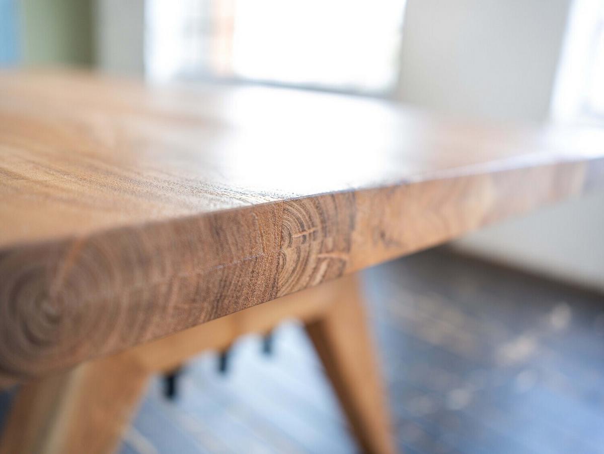 ESSTISCH MIT GERADER KANTE WOODY Braun Akazie - Schwarz/Braun, Akazienholz/Holz (100/200/78cm) - KAWOLA
