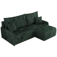 ECKSCHLAFSOFA ARPA L Grün Cord - rechts - Schwarz/Grün, Kunststoff/Textil (150/198cm) - MKS