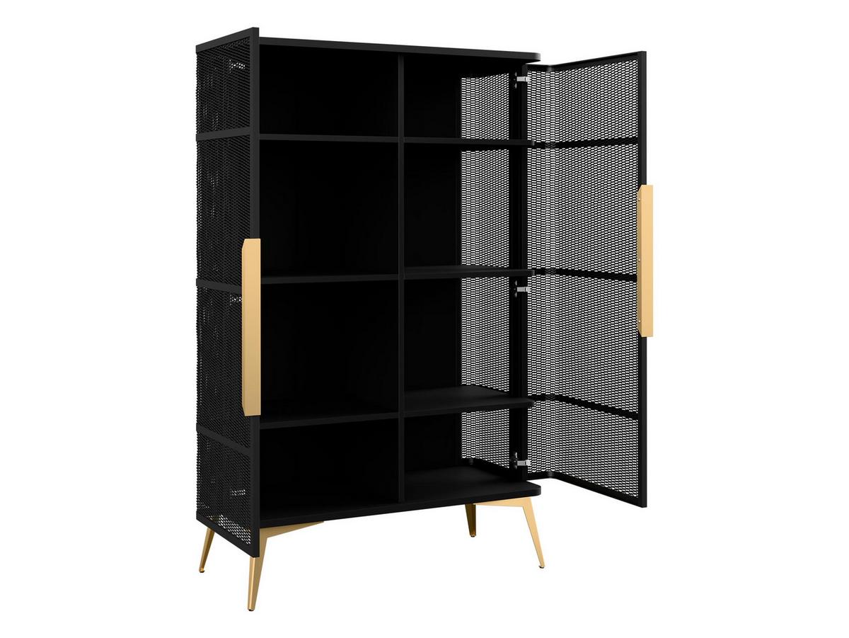 VITRINE Modera - Kaschmir/Goldfarben, Holzwerkstoff/Metall (90/145/40cm) - MIRJAN24