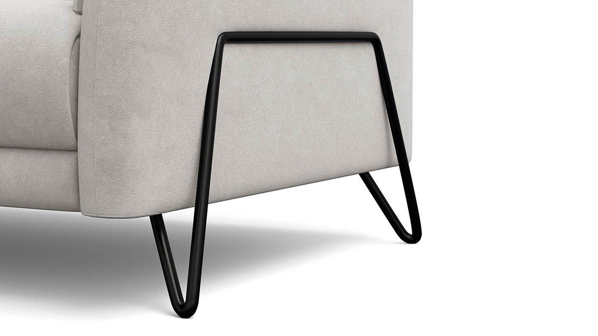 SOFA RODEN 3-Sitzer, creme, Veloursstoff - Creme, Holz/Textil (194/82/103cm) - Wozimo