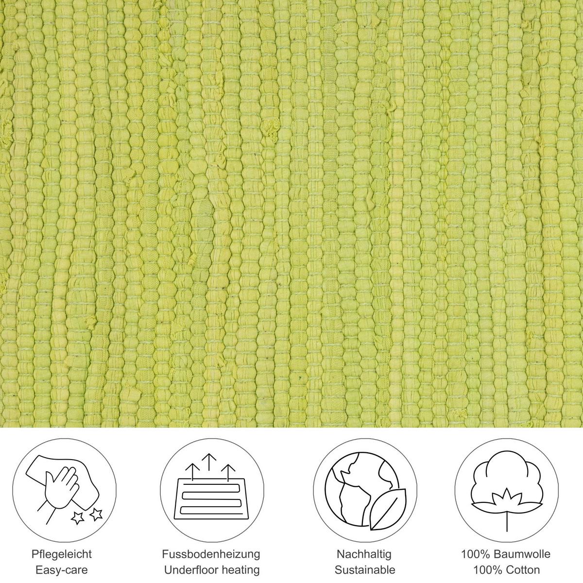 FLECKERLTEPPICH Chindi 60x120 cm - Limette, Textil (60/120cm) - Rug and Roll
