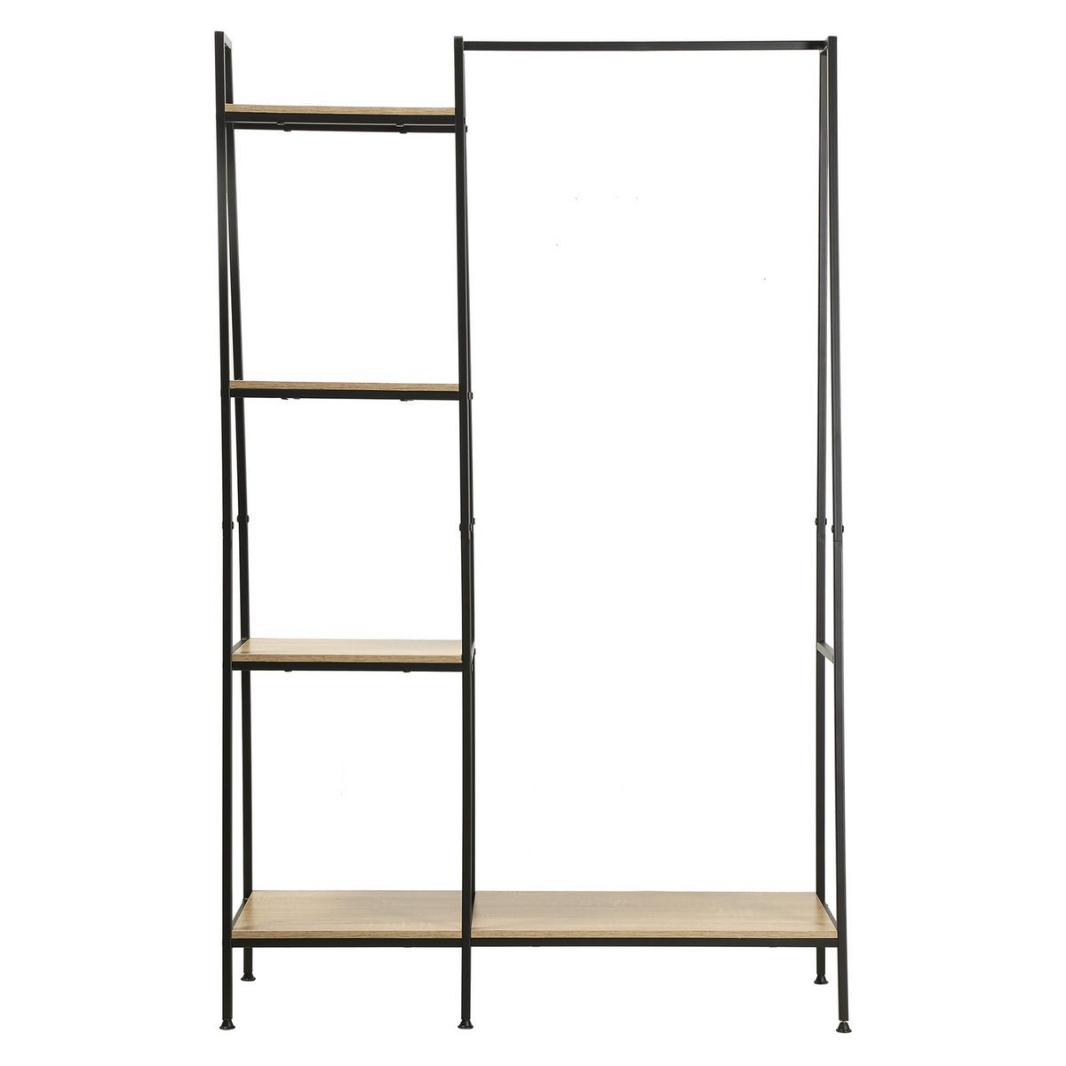 GARDEROBENSTÄNDER im industriellen Stil, 1 Regal mit 4 Etagen - Eichefarben, Holzwerkstoff (35/160/11.5cm) - Calicosy