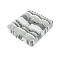 SITZKISSEN Morocco grau-weiß gestreift 40/40/8 cm - Hellgrau, Textil (40/40/8cm) - Homescapes