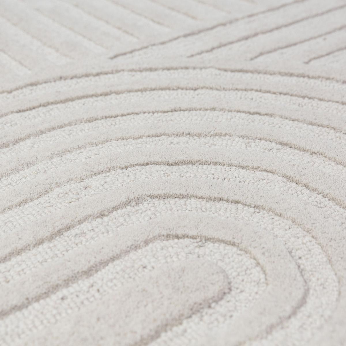 TEPPICH aus Wolle LEVEN in Elfenbein, geometrisch, 200 x 290 cm - Champagner, Textil (200/290cm) - KADIMA DESIGN