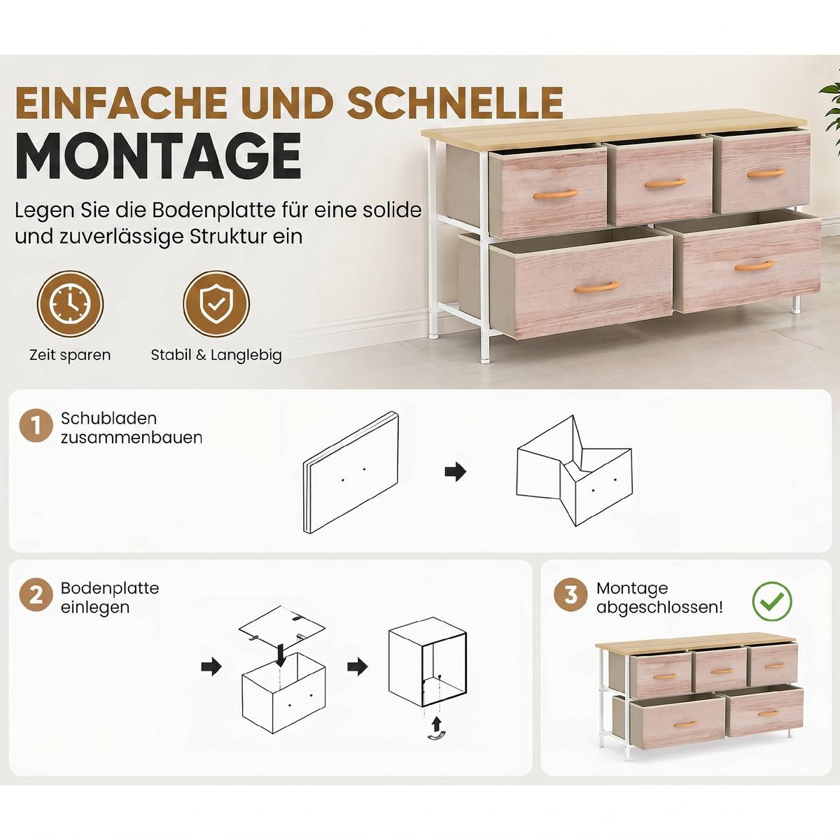 KOMMODE Spanplatte Polyester Weiß - Weiß, Holzwerkstoff (30/51.5/100cm) - HOMCOM