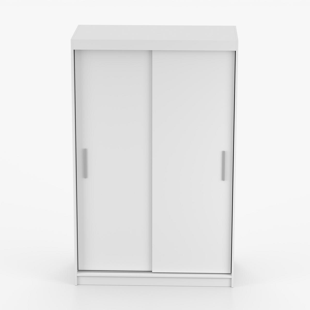 SCHWEBETÜRENSCHRANK Neomi 04 Weiß/Weiß ohne Spiegel 120 cm - Alufarben/Weiß, Holzwerkstoff/Kunststoff (120/200/61cm) - imoebel24