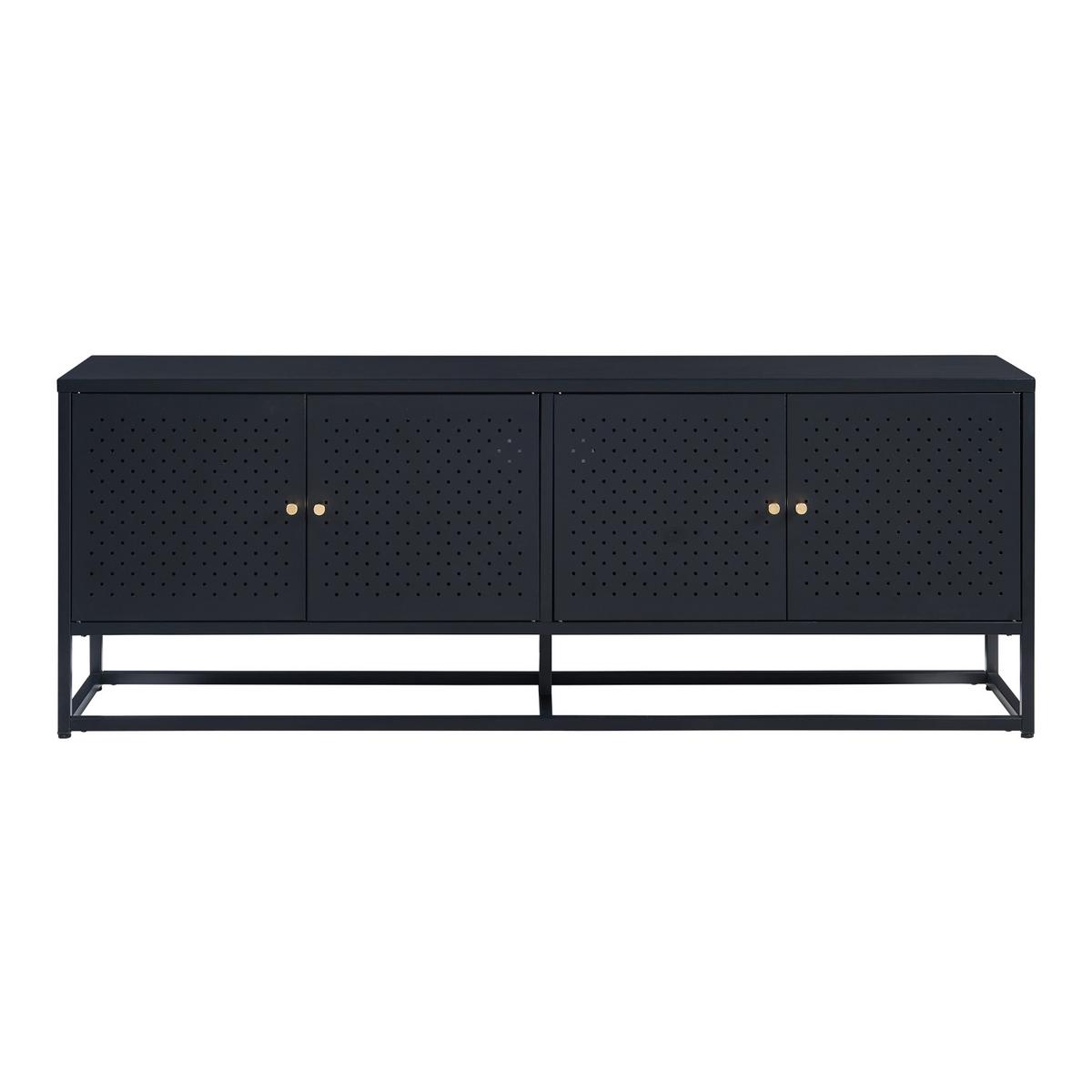 TV-ELEMENT Janakkala - Schwarz, Metall (153/55/35cm) - [en.casa]