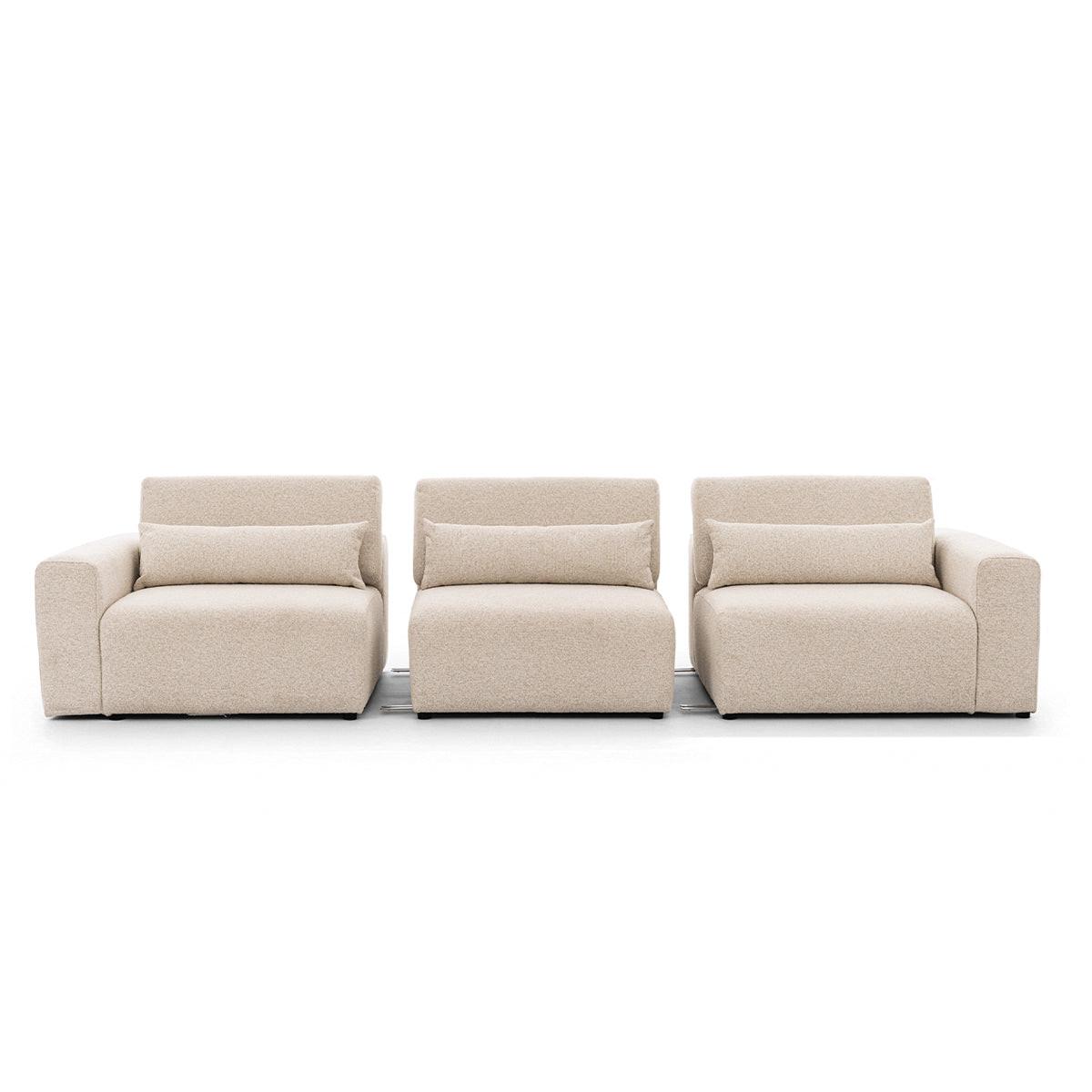 SOFA Velano 3 Sitzplätze Beige - Beige, Holz (314/97/103cm) - Petits-meubles