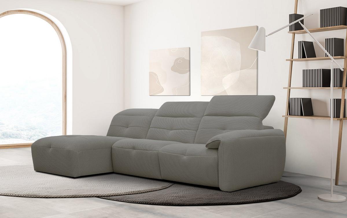 ECKSOFA TRENTO 4-Sitzer, taupe - Taupe/Schwarz, Holzwerkstoff/Kunststoff (165/262cm) - Wozimo