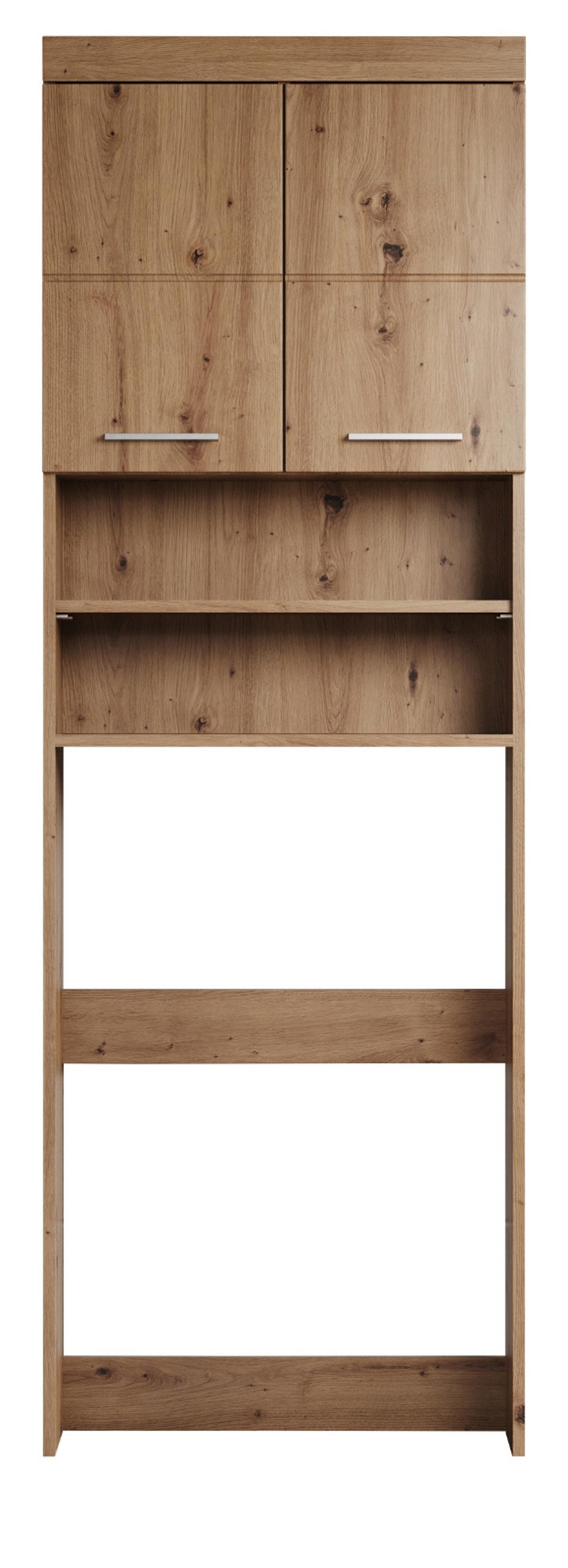 WASCHMASCHINENSCHRANK Asteiche 63 x 187 cm, Waschmaschinenüberbau mit Stauraum - Eichefarben, Holzwerkstoff/Kunststoff (63/187/24cm) - Top.Furn