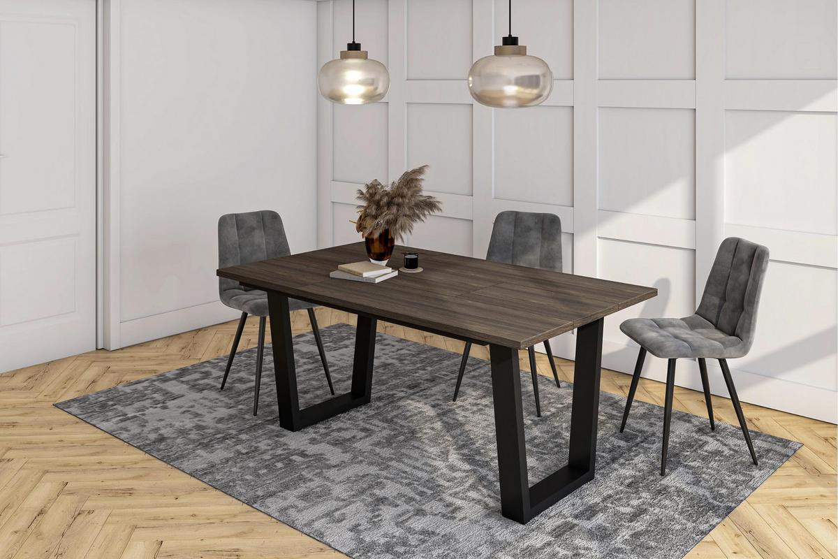 ESSTISCH, Dunkler Eiche, 167/90/74 cm - Dunkelbraun/Schwarz, Holzwerkstoff (167/90/74cm) - Skraut Home
