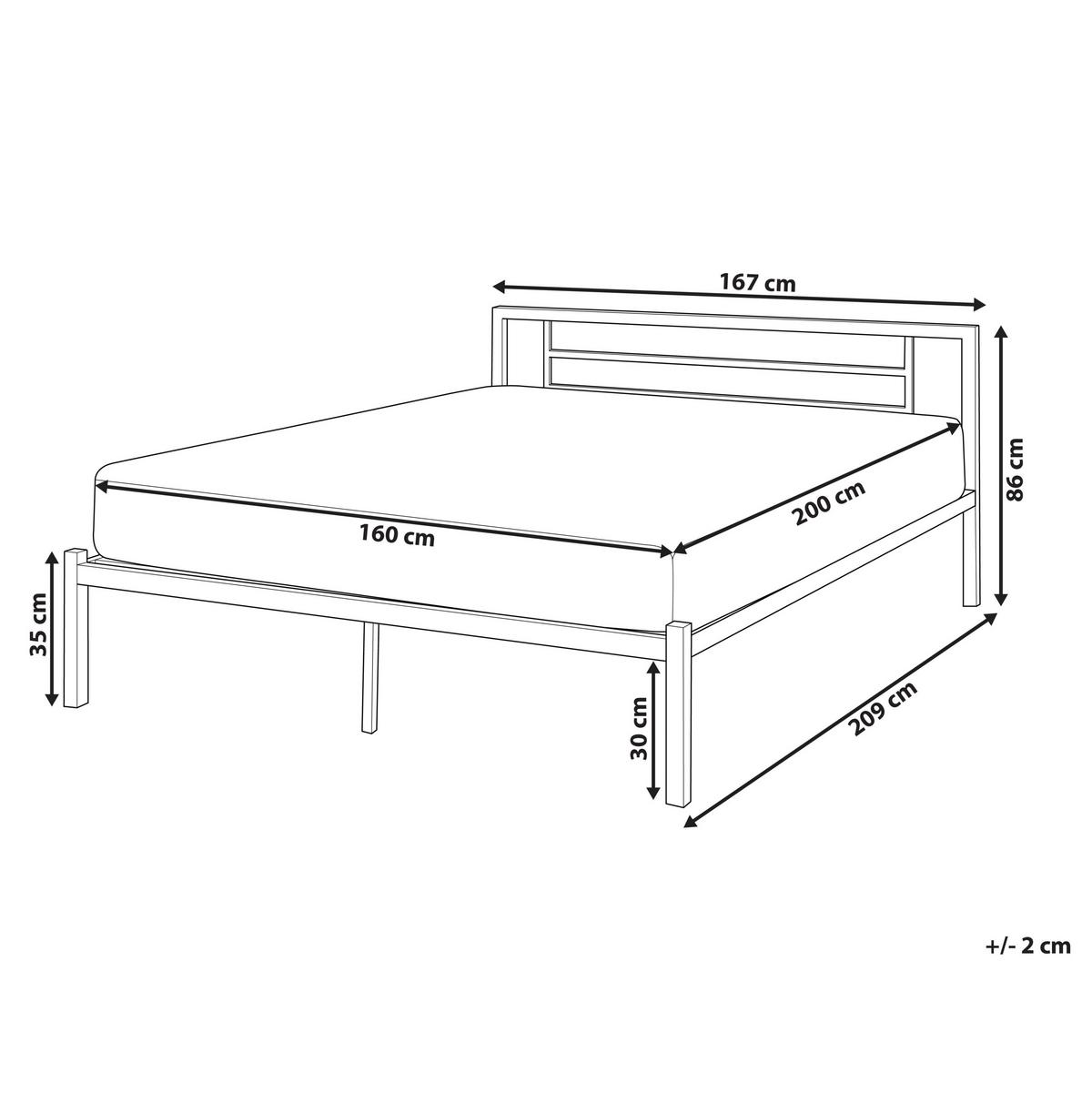 METALLBETT 160/200cm Weiß Cusset - Weiß, Metall (160/200cm) - Beliani