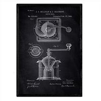 POSTER Kaffeemühle Patent A3 Rahmenlos - Schwarz, Papier (29.7/5/42cm) - Nacnic