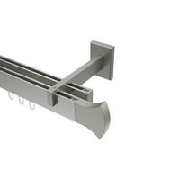 GARDINENSTANGE INNENLAUF Smartline Conex 100 cm, 2-läufig, 14x35 mm Edelstahl-Optik - Edelstahlfarben, Metall (100cm) - INTERDECO