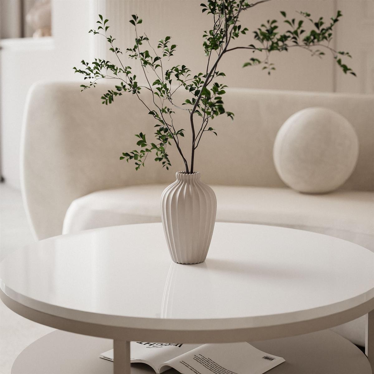 COUCHTISCH CIRI SLIM KASCHMIR HOCHGLANZ mit Regal - Beige/Weiß, Holzwerkstoff (60/60/42cm) - Lookway