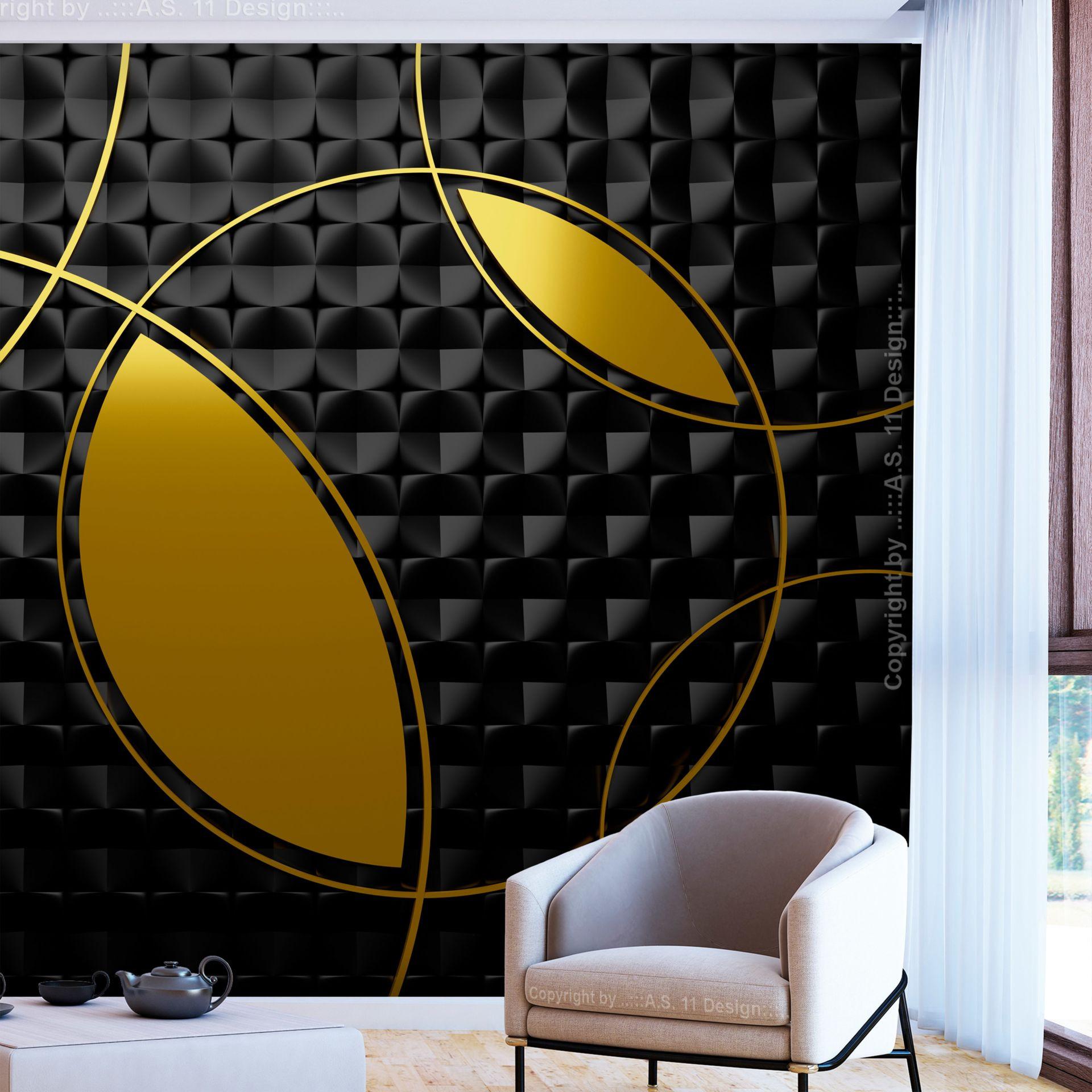 SELBSTKLEBENDE FOTOTAPETE 294/210 cm - Goldfarben/Schwarz, Kunststoff/Textil (294/1cm) - KUNSTLOFT