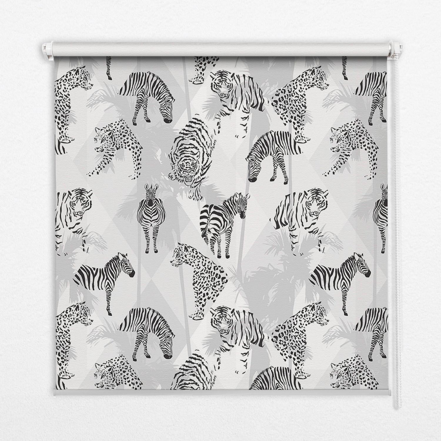 INNENROLLO - Fensterrollo - Rollo - 140x140 cm - Graue Tiere - Grau, Kunststoff (140/140/0.5cm) - TULUP