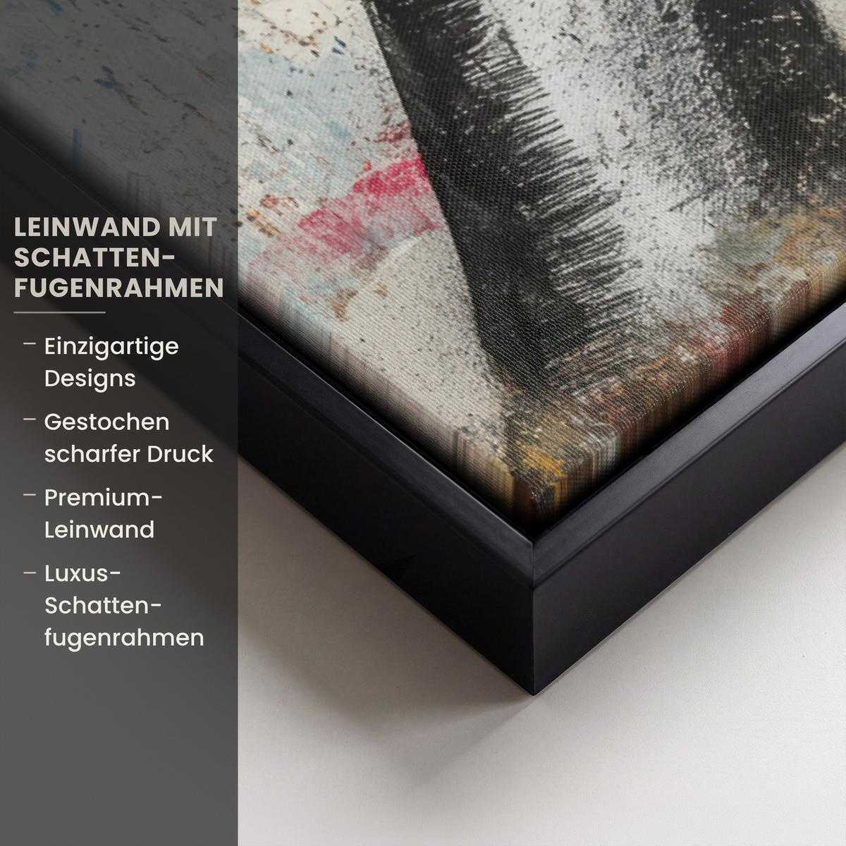 LEINWAND Bilder mit Rahmen - Hände - Herz - Straßenkunst - Graffiti - 40x60 - Multicolor, Textil (40/60cm) - MuchoWow