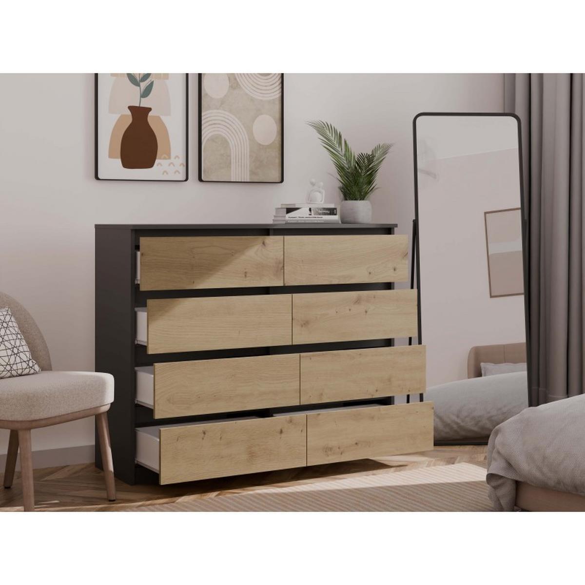 KOMMODE Anthrazit, Artisan 138/97/40 - Anthrazit, Holzwerkstoff (138/97/40cm) - RAUMHIRSCH FURNITURE