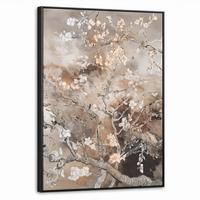LEINWAND Bilder mit Rahmen - Mandelblüte - Kunst - Van Gogh - Beige - Abstrakt - 50x70 - Braun, Textil (50/70cm) - MuchoWow