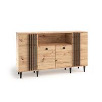 KOMMODE ARTIANO 160/92,5/40cm mit 4 Türen Eiche Artisan - Eiche Artisan, Holzwerkstoff (160/92.5/40cm) - MASSENO