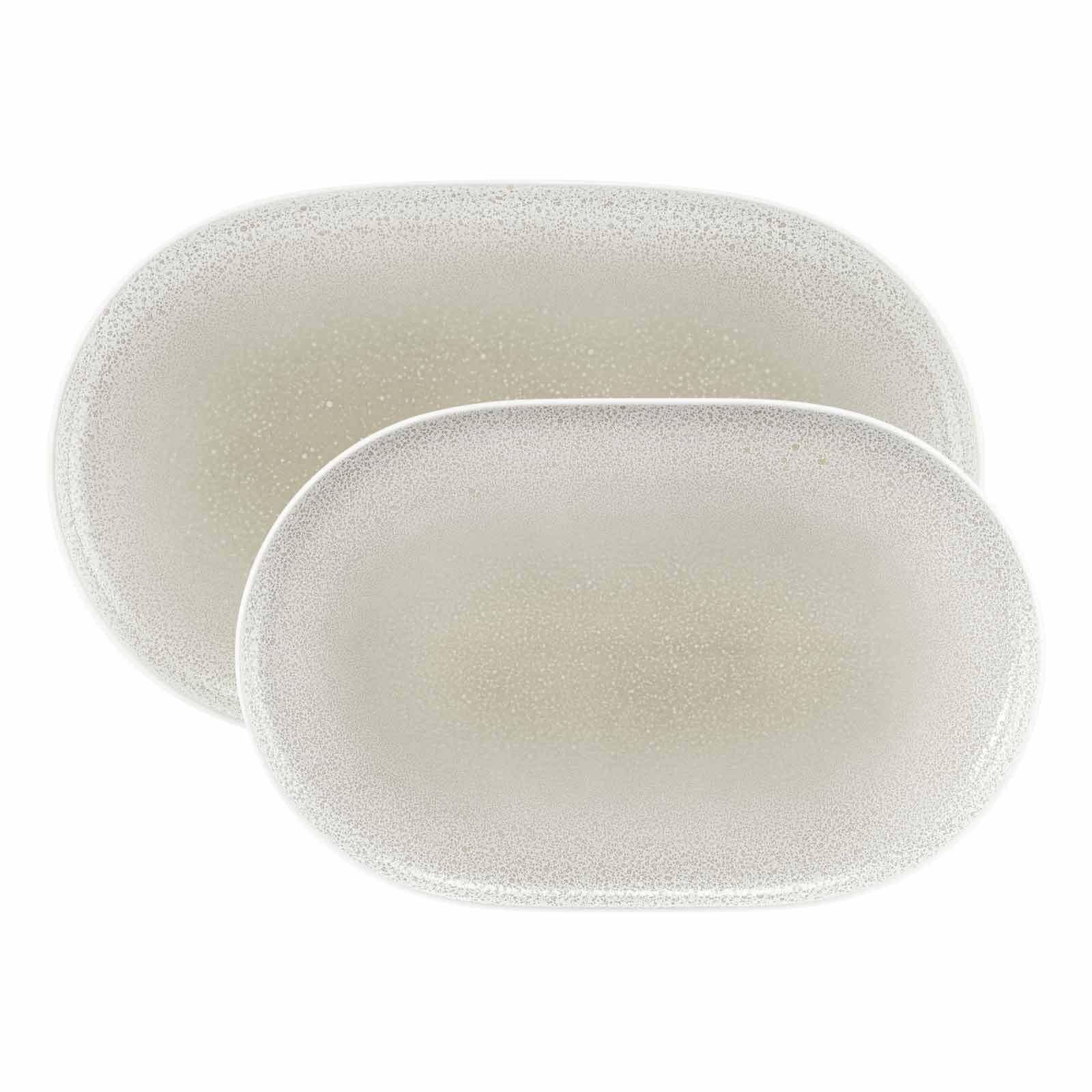 SERVIERPLATTEN-SET Sento Home Aura cream 2-tlg. - Creme, Keramik (2/2/2cm) - Seltmann Weiden