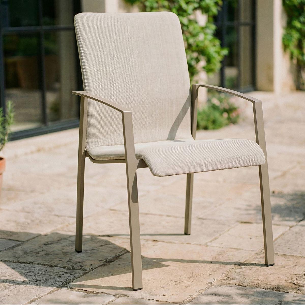 GARTENSTUHL VERANO 6ER-SET - Champagner, Textil (57/94/63cm) - IDIMEX