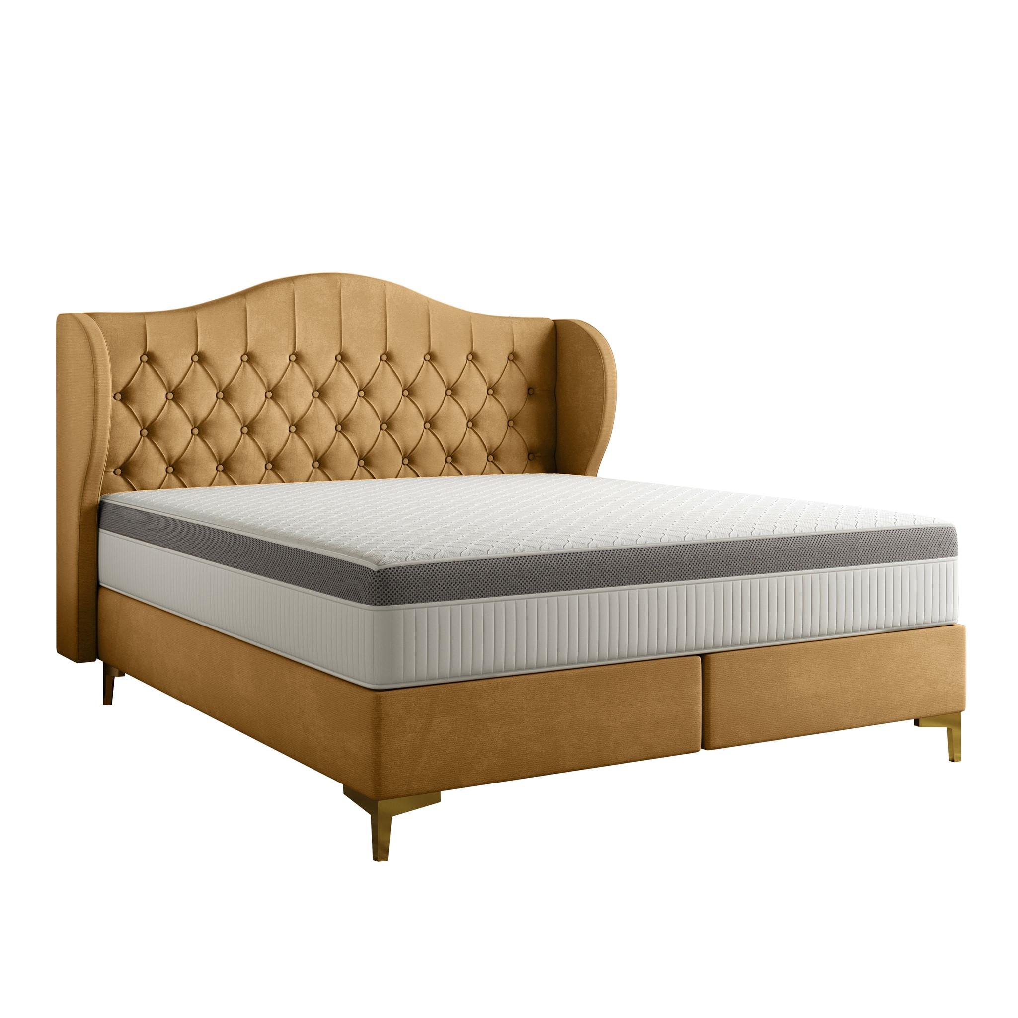 POLSTERBETT Pelagio In Whisper - Goldfarben, Holzwerkstoff/Textil (140/200cm) - Fun Möbel