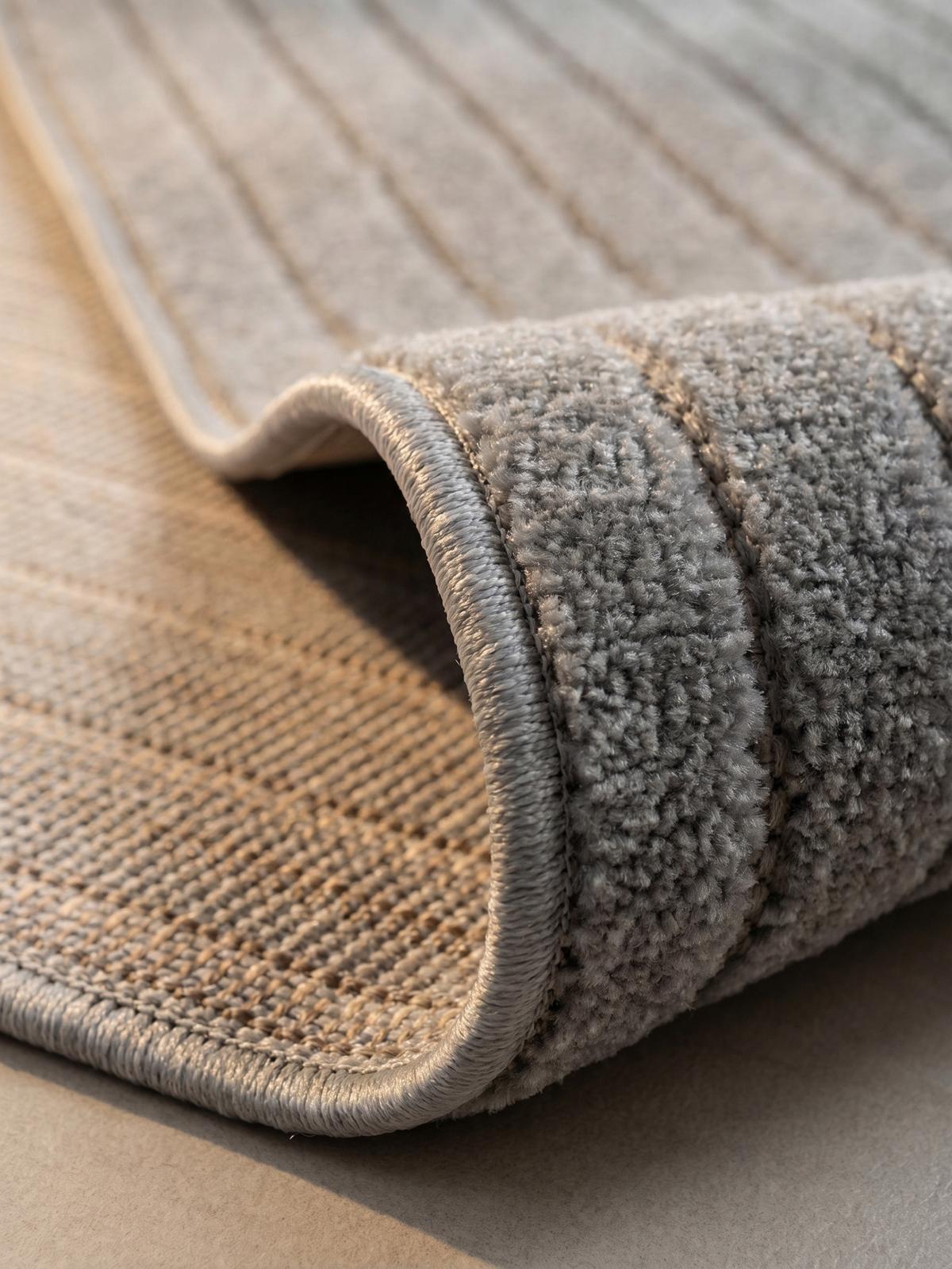 TEPPICH Outdoor ENGADIN in Silber, im Skandi-Stil mit 3D-Design, Ø 160 cm - Silberfarben, Textil (160/160cm) - KADIMA DESIGN