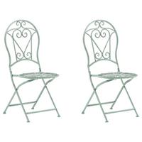 GARTENSTUHL 2er-Set Metall hellgrün Trento - Grün, Metall (42/95/57cm) - Beliani