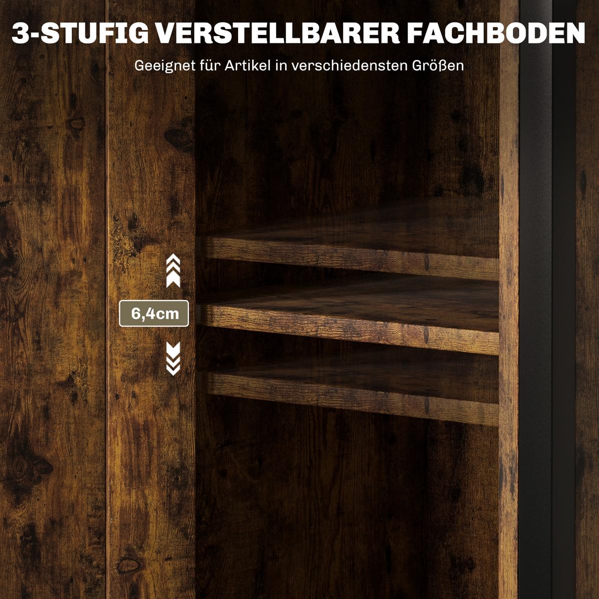 BEISTELLTISCH mit Stauraum, 2 offene Regale - Braun, Holzwerkstoff (34/30/80cm) - HOMCOM