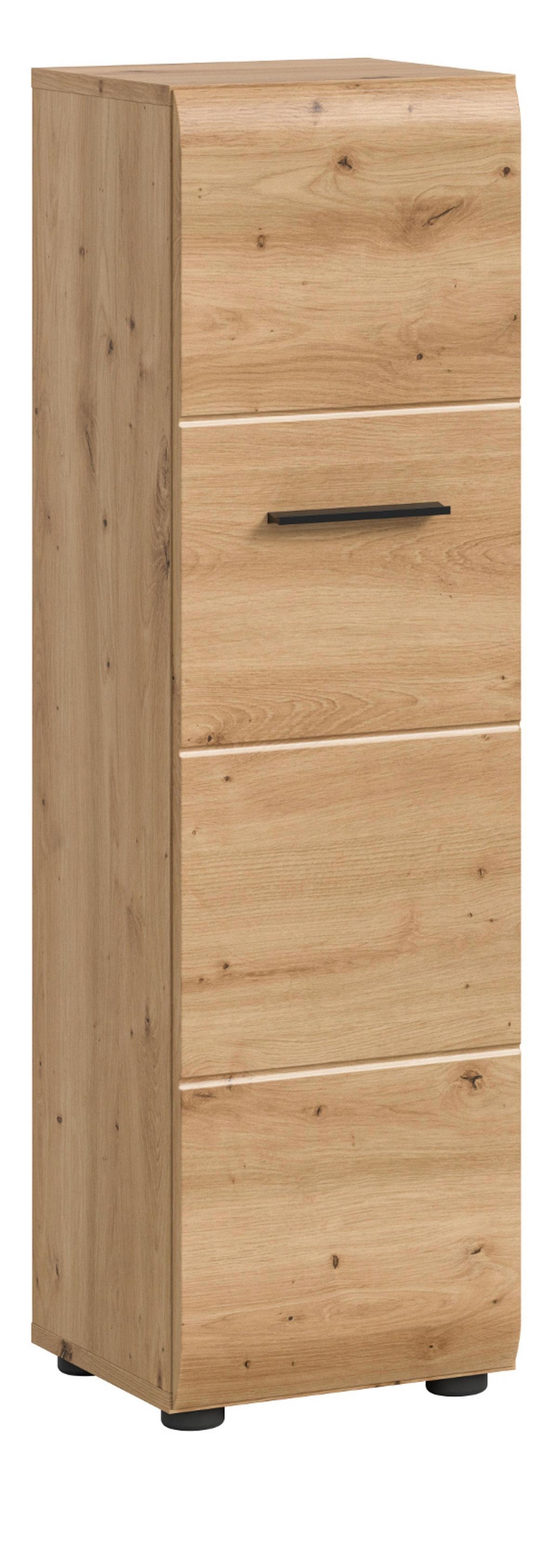 BADKOMMODE Eiche Artisan, Badezimmer Kommode hängend oder stehend 30 x 60 cm - Schwarz/Eiche Artisan, Holzwerkstoff/Kunststoff (30/106/30cm) - Inn.Furn