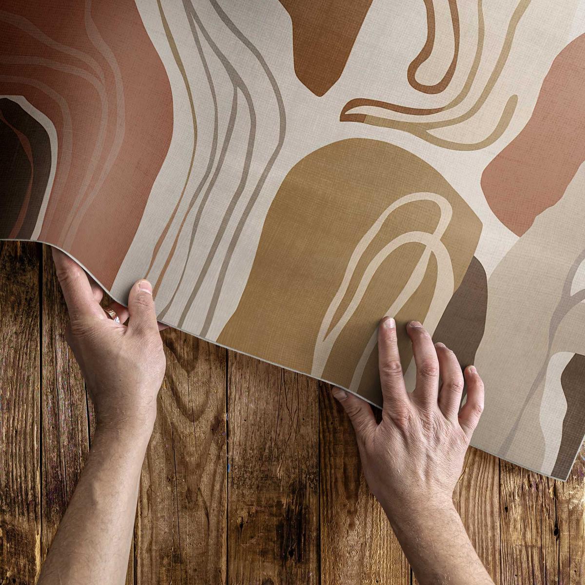 TEPPICH 80x120 cm Pastell-Boho Formen Unregelmäßige Linien & Flecken - Multicolor, Kunststoff (80/120cm) - Wallfluent