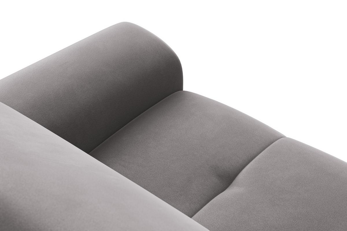 SOFA FIERO 3-Sitzer, Dunkelgrauer Veloursstoff - Dunkelgrau/Schwarz, Holz/Textil (212/82/103cm) - Courtois Laville
