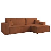 ECKSOFA Adara Max Mit Schlaffunktion - Hellbraun, Holzwerkstoff/Textil (145/276cm) - Fun Möbel