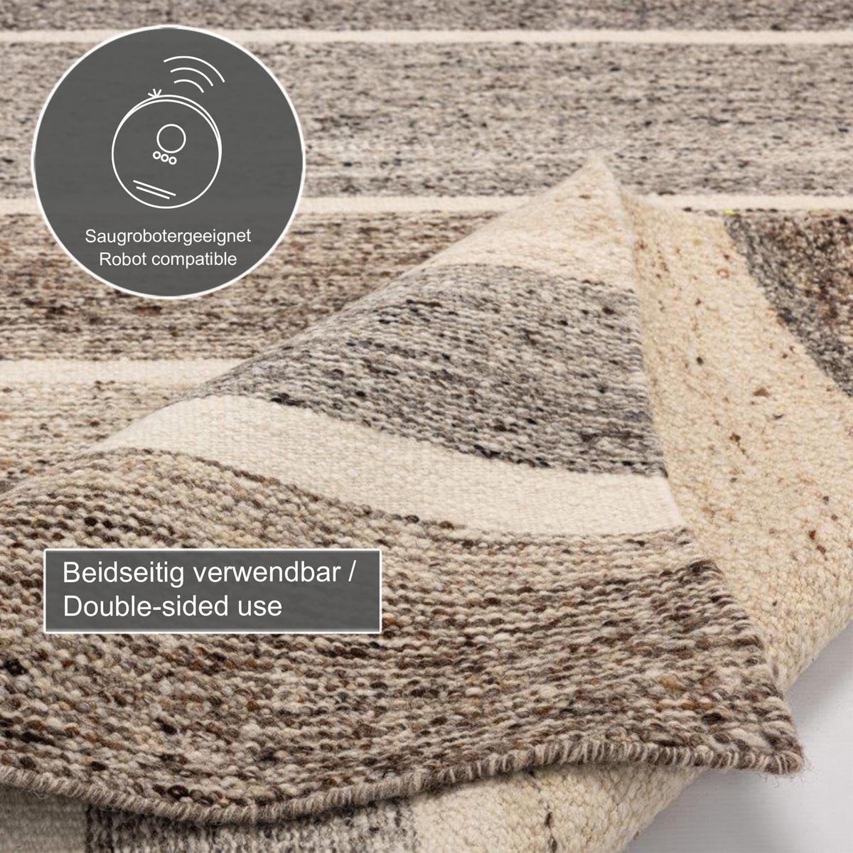 HANDWEBTEPPICH Ehrwald TK-155 Wendbar 120x180 cm - Beige, Textil (120/180cm) - THEKO