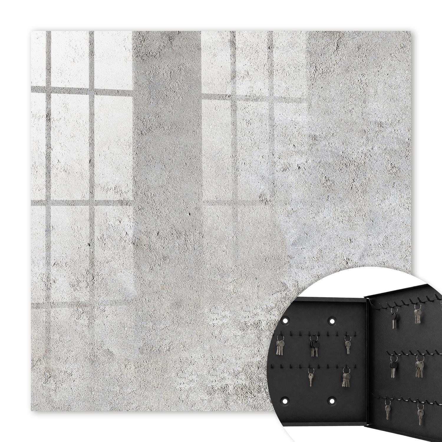 SCHLÜSSELBOX Schwarz 30x30 cm- Türöffnung nach rechts - Graue Oberfläche - Grau, Metall (30/30/5cm) - TULUP